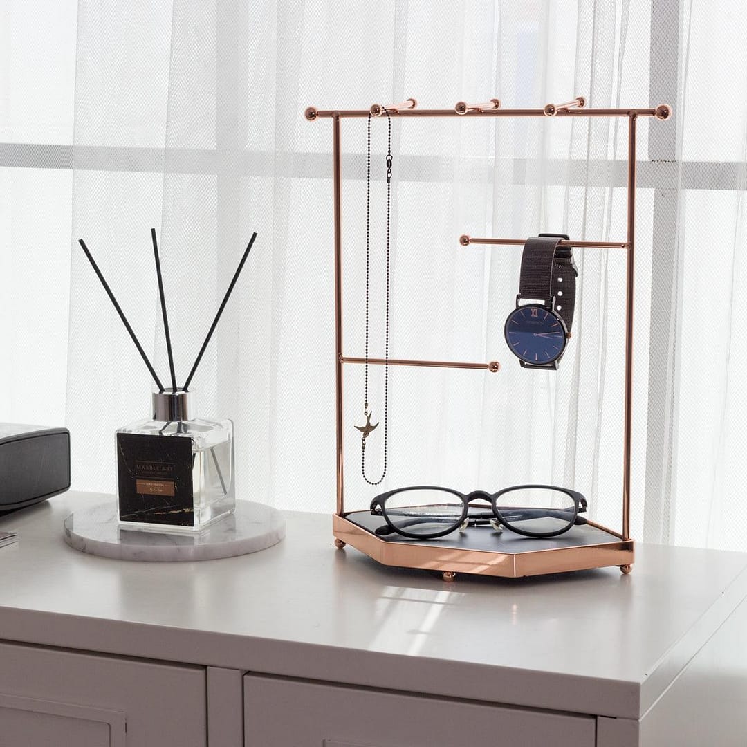 Road Scene Jewelry Stand with Recycle Marble Tray - Image 3