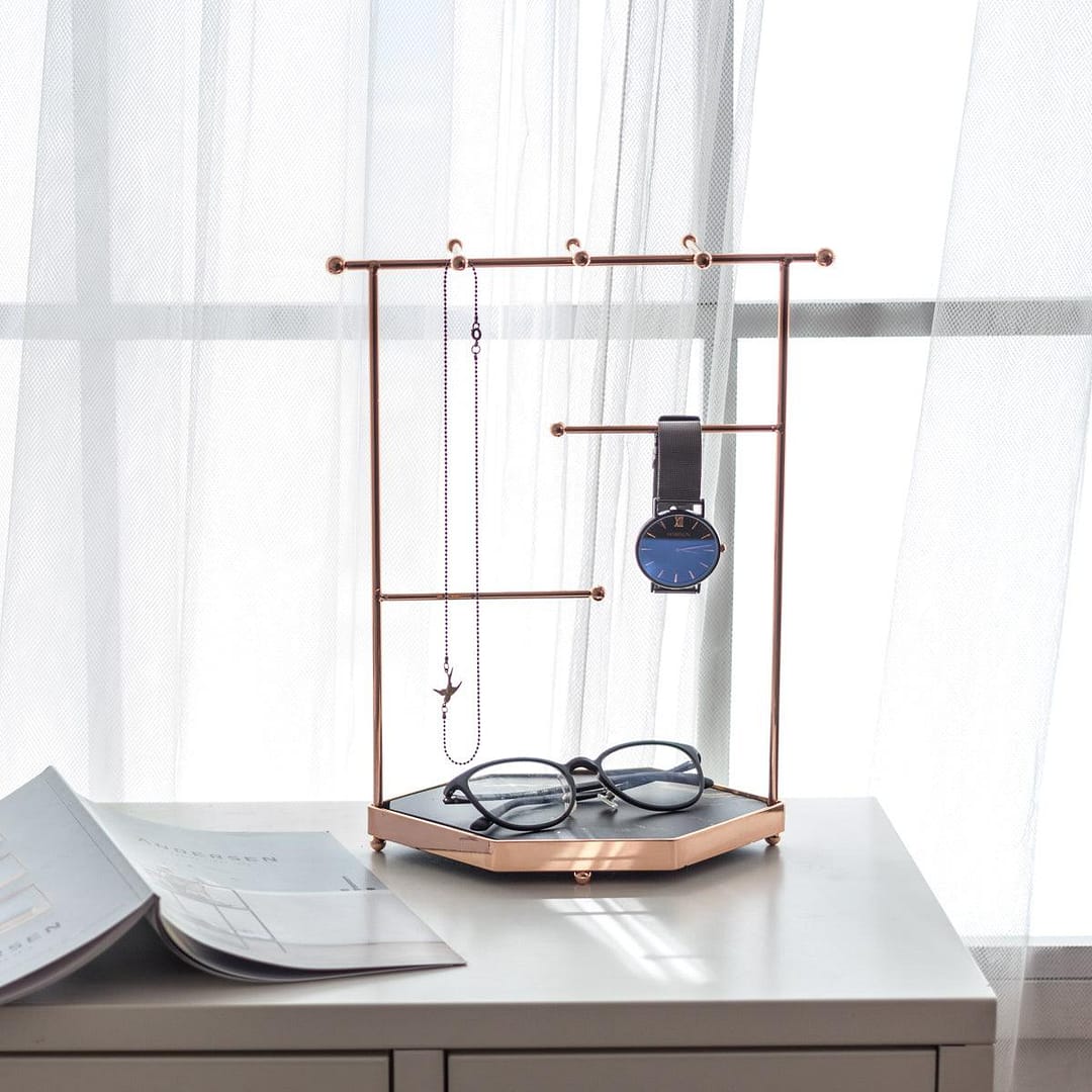 Road Scene Jewelry Stand with Recycle Marble Tray